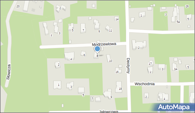 Konstancin-Jeziorna, Modrzewiowa, 8, mapa Konstancin-Jeziorna