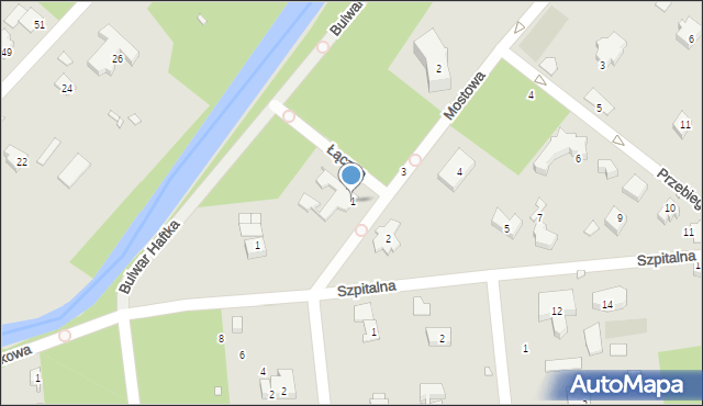 Konstancin-Jeziorna, Mostowa, 1, mapa Konstancin-Jeziorna