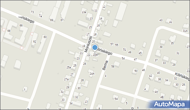 Konstantynów Łódzki, Moniuszki Stanisława, 22A, mapa Konstantynów Łódzki