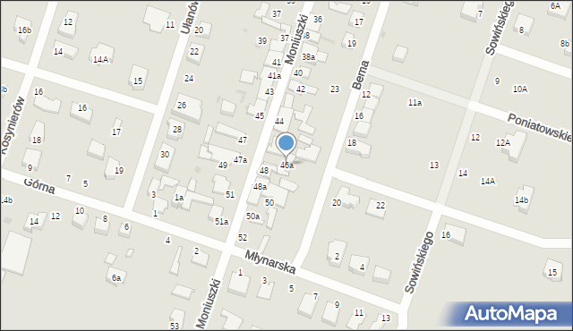 Konstantynów Łódzki, Moniuszki Stanisława, 46a, mapa Konstantynów Łódzki