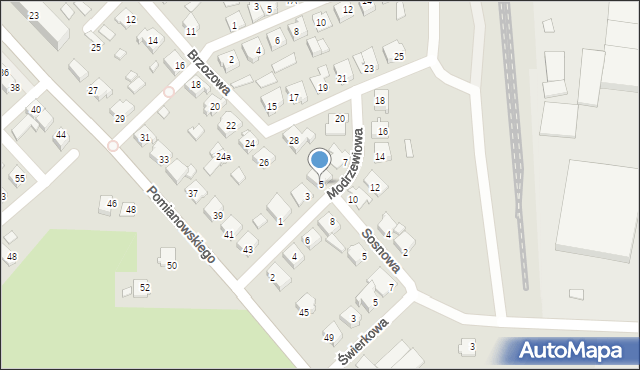 Koronowo, Modrzewiowa, 5, mapa Koronowo