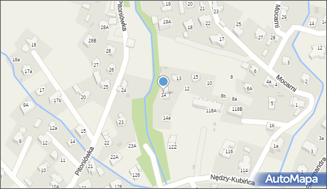 Kościelisko, Mocarni, 14, mapa Kościelisko