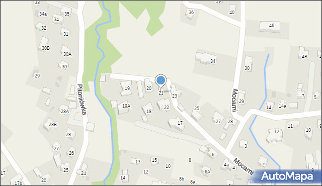 Kościelisko, Mocarni, 21, mapa Kościelisko