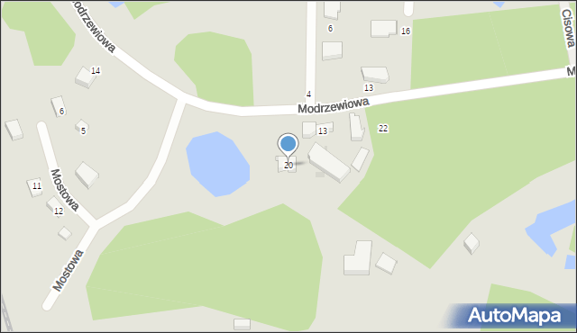 Kościerzyna, Modrzewiowa, 20, mapa Kościerzyna
