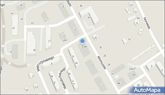 Kościerzyna, Moniuszki Stanisława, 11, mapa Kościerzyna