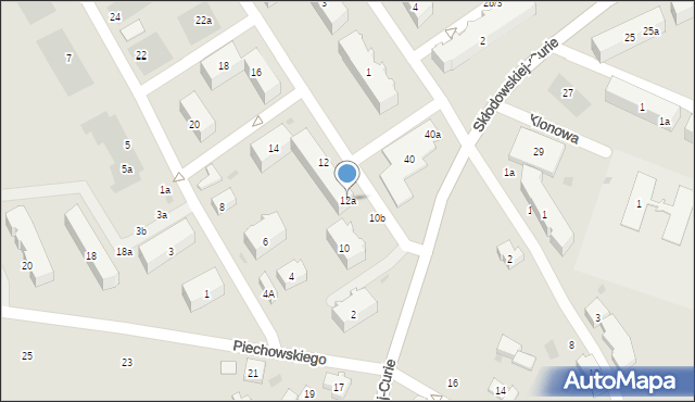 Kościerzyna, Moniuszki Stanisława, 12a, mapa Kościerzyna