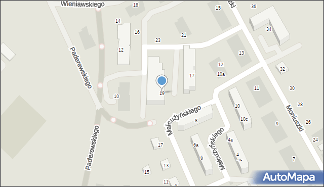 Kościerzyna, Moniuszki Stanisława, 19, mapa Kościerzyna