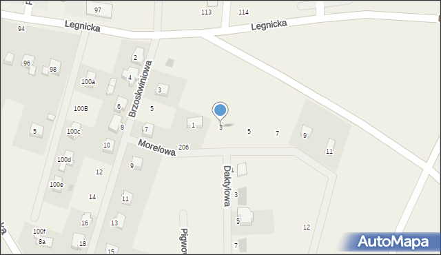 Koskowice, Morelowa, 3, mapa Koskowice