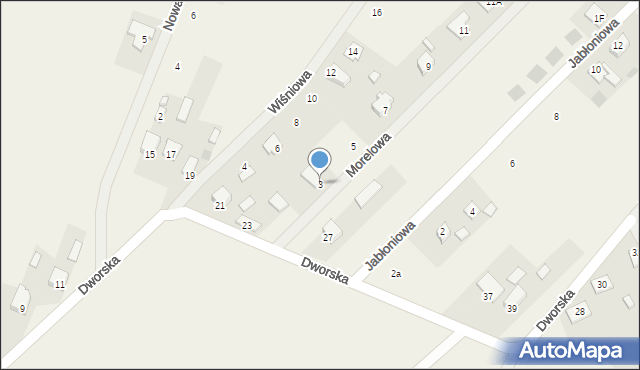 Kostomłoty Pierwsze, Morelowa, 3, mapa Kostomłoty Pierwsze