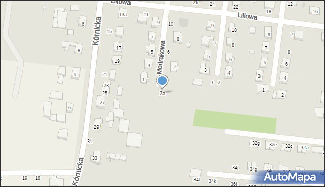 Kostrzyn, Modrakowa, 2a, mapa Kostrzyn