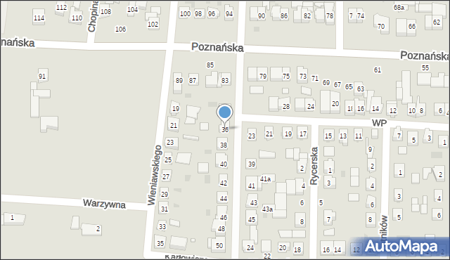 Kostrzyn, Moniuszki Stanisława, 36, mapa Kostrzyn