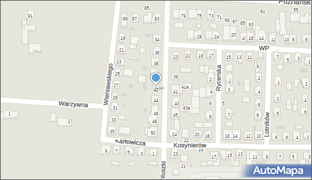 Kostrzyn, Moniuszki Stanisława, 42, mapa Kostrzyn