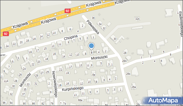 Kostrzyn, Moniuszki Stanisława, 6, mapa Kostrzyn