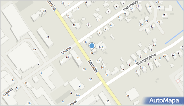 Koszalin, Morska, 34, mapa Koszalina