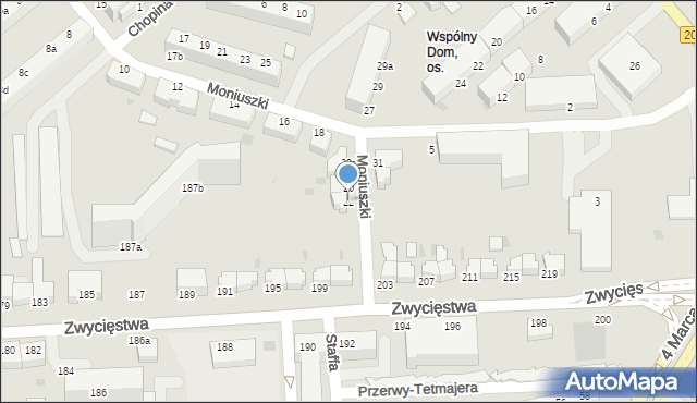 Koszalin, Moniuszki Stanisława, 22, mapa Koszalina