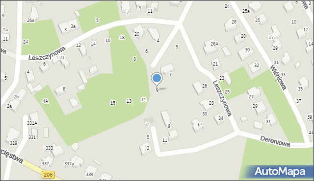 Koszalin, Modrzewiowa, 9, mapa Koszalina