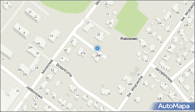 Koszalin, Morelowa, 47B, mapa Koszalina