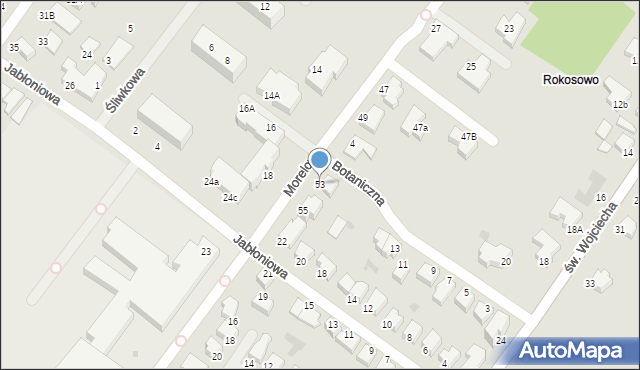 Koszalin, Morelowa, 53, mapa Koszalina