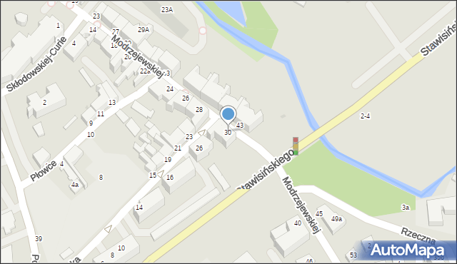 Koszalin, Modrzejewskiej Heleny, 30, mapa Koszalina