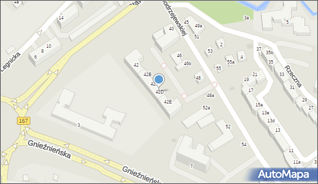 Koszalin, Modrzejewskiej Heleny, 42D, mapa Koszalina