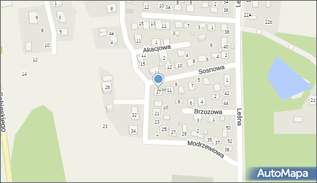 Koszęcin, Modrzewiowa, 17, mapa Koszęcin