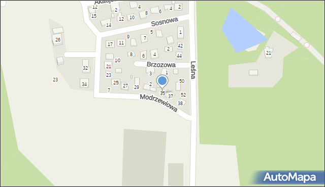 Koszęcin, Modrzewiowa, 35, mapa Koszęcin