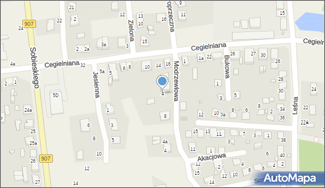 Koszęcin, Modrzewiowa, 4, mapa Koszęcin