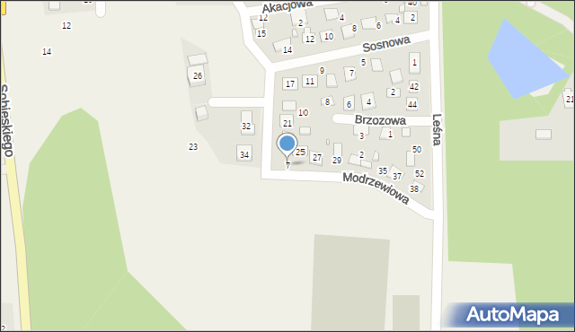 Koszęcin, Modrzewiowa, 7, mapa Koszęcin