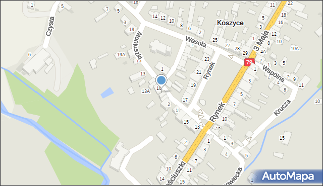 Koszyce, Moniuszki Stanisława, 7, mapa Koszyce