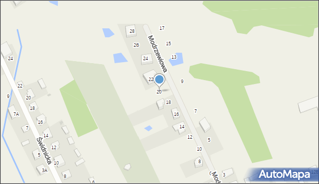 Kotuń, Modrzewiowa, 20, mapa Kotuń