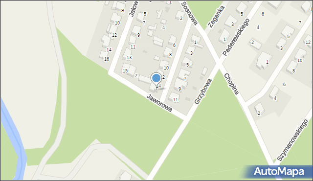 Kowanówko, Modrzewiowa, 16, mapa Kowanówko