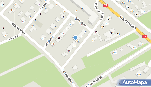 Kozienice, Modrzewiowa, 12, mapa Kozienice