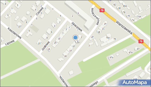 Kozienice, Modrzewiowa, 8, mapa Kozienice