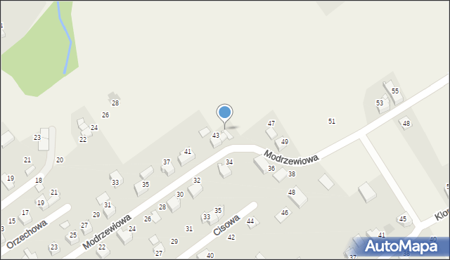 Kozy, Modrzewiowa, 45, mapa Kozy