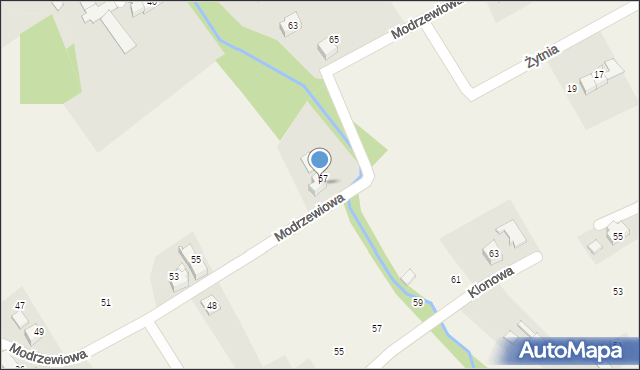 Kozy, Modrzewiowa, 59, mapa Kozy