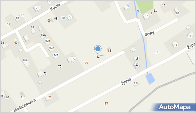 Kozy, Modrzewiowa, 81, mapa Kozy