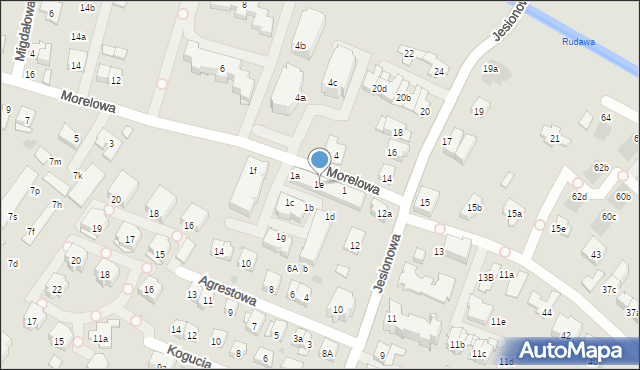 Kraków, Morelowa, 1e, mapa Krakowa