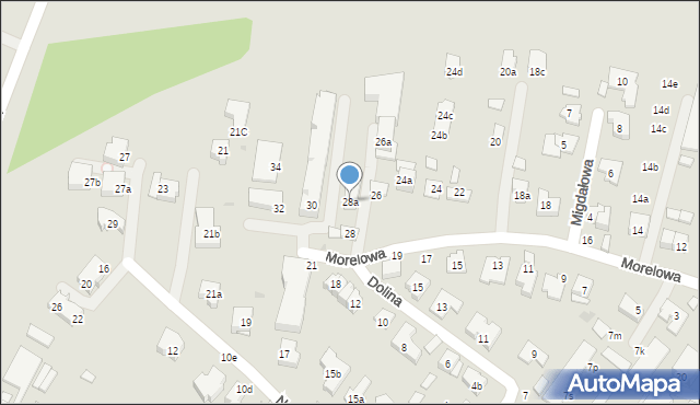 Kraków, Morelowa, 28a, mapa Krakowa