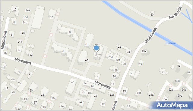 Kraków, Morelowa, 4c, mapa Krakowa