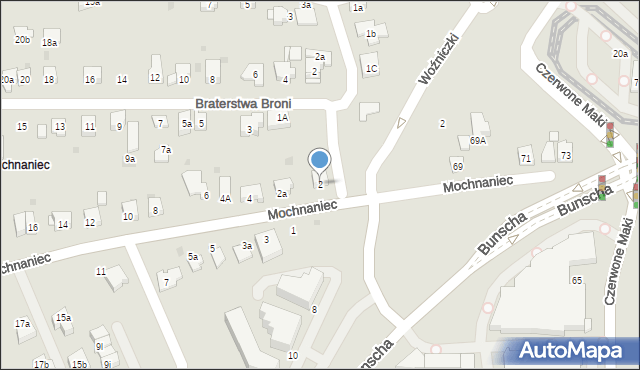 Kraków, Mochnaniec, 2, mapa Krakowa