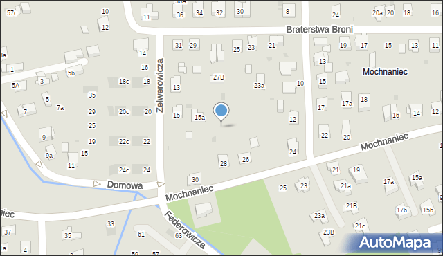 Kraków, Mochnaniec, 28a, mapa Krakowa