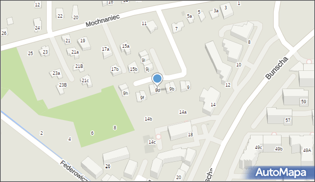 Kraków, Mochnaniec, 9d, mapa Krakowa