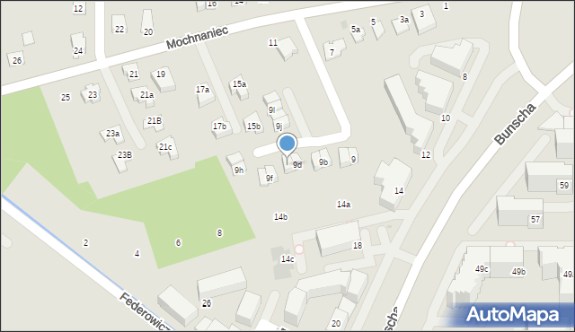 Kraków, Mochnaniec, 9e, mapa Krakowa