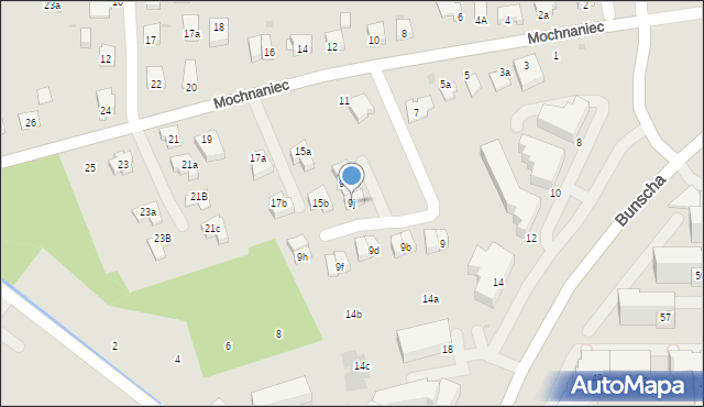 Kraków, Mochnaniec, 9j, mapa Krakowa
