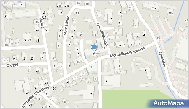 Kraków, Montwiłła-Mireckiego Józefa, 11, mapa Krakowa