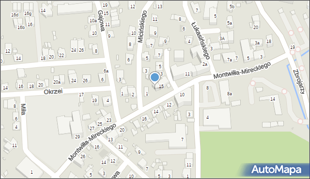 Kraków, Montwiłła-Mireckiego Józefa, 15a, mapa Krakowa