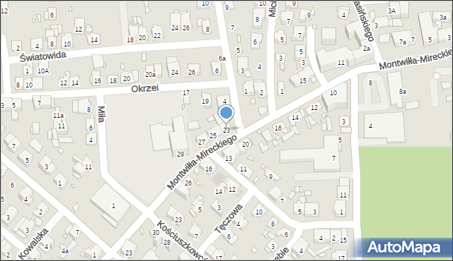 Kraków, Montwiłła-Mireckiego Józefa, 23, mapa Krakowa