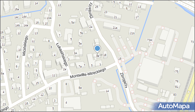 Kraków, Montwiłła-Mireckiego Józefa, 3a, mapa Krakowa