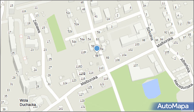 Kraków, Mochnackiego Maurycego, 58, mapa Krakowa