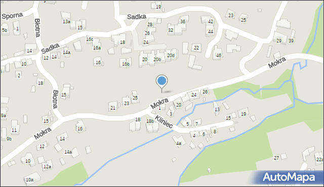 Kraków, Mokra, 27, mapa Krakowa